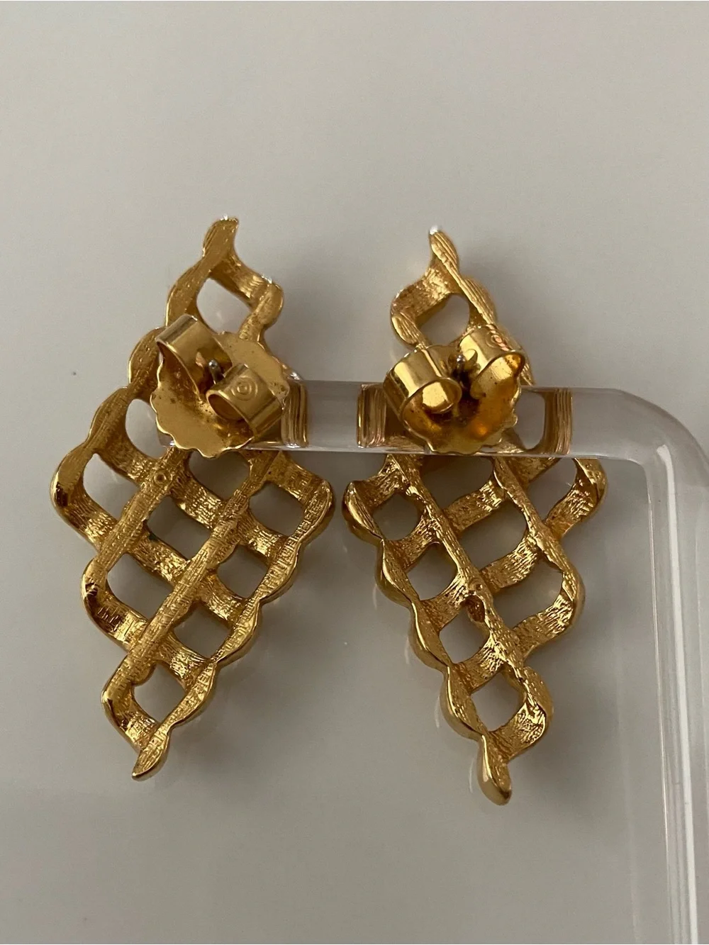Gold Tone Rhombus Earrings - Women Jewelry